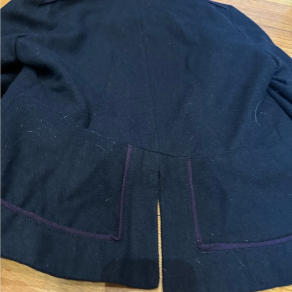 Cropped wool jacket in navy and purple - Picture 6 of 6
